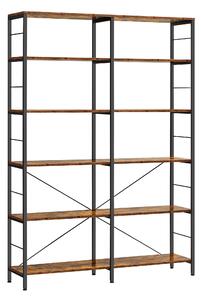 REGÁL, hnědá, černá, 120/172,5/30 cm Boxxx - Knihovny, Online Only