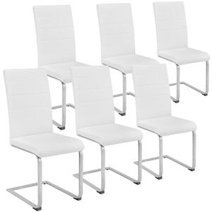 Tectake 403896 6 houpací židle, umělá kůže - bílá