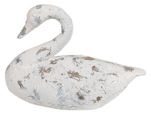 Dekorace labuť modro-šedá s patinou – 32x14x22 cm