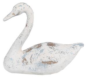 Dekorace labuť modro-šedá s patinou – 33x16x28 cm