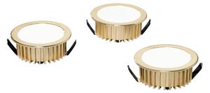 FAN INC-FUSION-3X5W ORO Zápustné svítidlo LED Fusion, zlatá/hliník, 3 x 5 W, 1200 lm, 4000 K, 7 x 7 x 3,2 cm - FANEUROPE