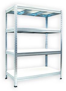 Kovový regál policový Biedrax 35 x 75 x 90 cm, pozinkovaný - 4 police bílé lamino 12mm, 275kg