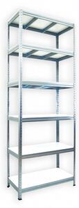 Kovový regál do garáže Biedrax 35 x 75 x 210 cm, pozinkovaný - 6 polic bílé lamino 12mm, 275kg