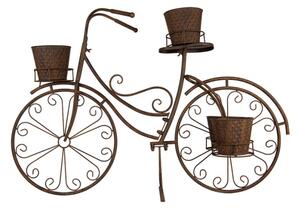Velký kovový držák na rostliny / květináče vintage bicykl s patinou – 107x35x70 cm