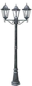 FAN LANT-FIRENZE/P3 Sloupkové svítidlo FIRENZE černá/stříbrná, 3xE27, IP44, 218 x 76,5 cm - FANEUROPE