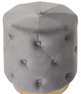 Sametový puf ⌀ 40 cm šedý CARROLLTON