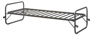 Černá kovová skládací jednolůžková postel s roštem 90x200 cm Lucy – WOOOD