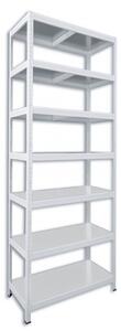 Kovový regál Biedrax 35 x 60 x 210 cm, bílý - 7 polic pozink