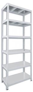 Kovový regál do spíže Biedrax 35 x 90 x 210 cm, bílý - 6 polic pozink