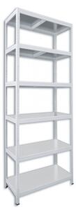 Kovový regál Biedrax 35 x 60 x 210 cm, bílý - 6 polic pozink