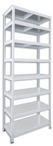 Kovový regál Biedrax 35 x 60 x 210 cm, bílý - 8 polic pozink