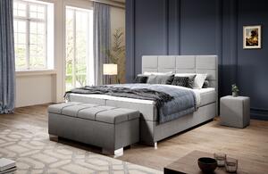 Kontinentální postel Boxspring MINNESOTA světle šedá
