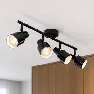 Lindby Stropní bodové světlo Ovelia, černý, 80 cm, 4 ramena, E27, stmívatelný, Černá, Obývací pokoj / jídelna, kov, Moderní