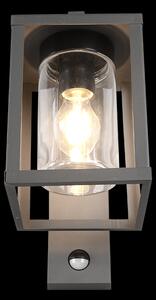 Trio 212069142 venkovní nástěnná lampa s pohybovým čidlem Lunga 1x40W | E27 | IP44 - antracit
