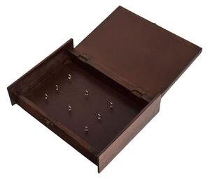 Skříňka na klíče z mangového dřeva, keramické dlaždice, 22x8x31cm (MH)