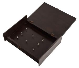 Skříňka na klíče z mangového dřeva, keramické dlaždice, 22x8x31cm (MF)