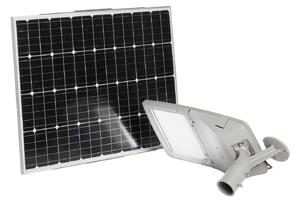 FAN LED-FEBO-SOLAR Veřejné solární osvětlení LED FEBO stříbrná, hliník, 40 W, 6800 lm, 4000 K, IP65, solární panel, 29,99 x 62,568 x 25,3 cm - FANEUROPE