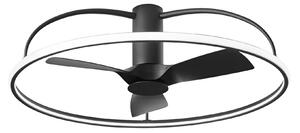 FAN LED-MAGNUS-NER Stropní svítidlo s ventilátorem LED VENTILATORE 50 W CCT 9400 lm černá pr. 100 x 31,5 cm - FANEUROPE