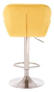 Velurová barová židle MILANO - žlutá
