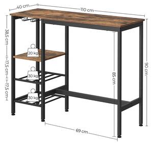 Barový stůl 110 × 40 × 90 cm VASAGLE