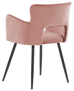 Sametová jídelní židle růžová SANILAC