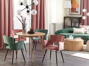 Sametová jídelní židle růžová SANILAC