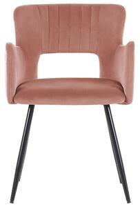 Sada 2 sametových jídelních židlí růžové SANILAC