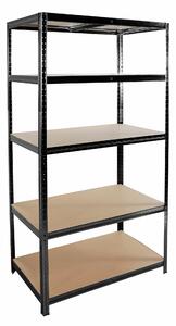 Linder Exclusiv Kovový regál 180x90x40 cm 5 polic Černý