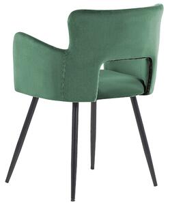 Umělý samet Jídelní židle Sada 2 ks Tmavě zelená SANILAC