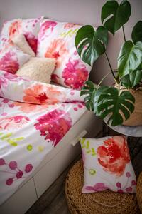 3 dílné povlečení bavlněné Pink flowers 200x140cm+90x70cm TiaHome