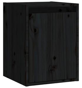 Nástěnná skříňka černá 30 x 30 x 40 cm masivní borové dřevo