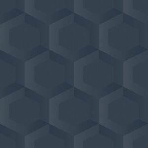 Vliesová tapeta na zeď, modrá, hexagony, 348022, 3D Reflections, Origin