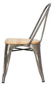 Židle Paris Wood metalická, sedák borovice natural