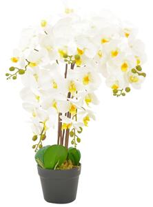 Umělá rostlina orchidej s květináčem bílá 60 cm