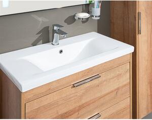 Mereo Vigo, koupelnová skříňka s keramickým umyvadlem, 51 cm, bílá, dub Vigo, koupelnová skříňka s keramickým umyvadlem 51 cm, bílá Varianta: Vigo, k…