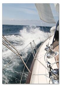 Vertikální Foto obraz fotografie na skle Jachta na moři osv-9693583