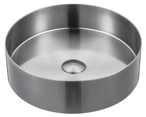 Sapho Sapho, AURUM nerezové umyvadlo, průměr 38 cm, včetně výpusti, broušená nerez, AU401