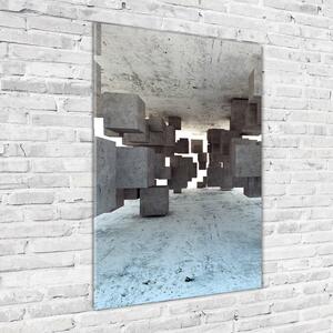Vertikální Fotoobraz na skle Krychle v betonu osv-97581369