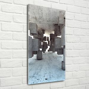 Vertikální Fotoobraz na skle Krychle v betonu osv-97581369