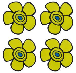 BELLATEX Podtácek sada 4 ks květina žlutá 10x10 cm - 4ks
