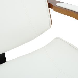 Kancelářská židle Lindsell - ohýbané dřevo a umělá kůže | ořech a bílá