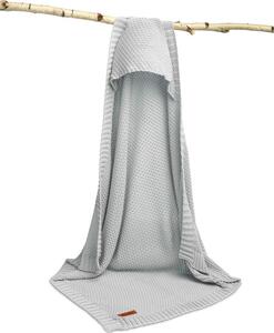 Sensillo Zavinovací bambusová deka s kapucí šedá Rozměry: 85 x 90 cm