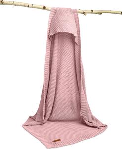 Sensillo Zavinovací bambusová deka s kapucí růžová Rozměry: 85 x 90 cm