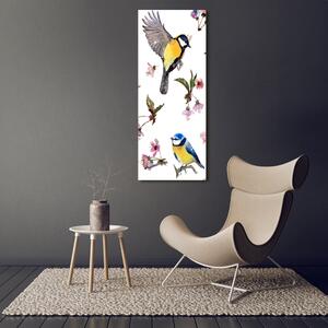 Vertikální Fotoobraz fotografie na plátně Ptáci a květiny ocv-98117635