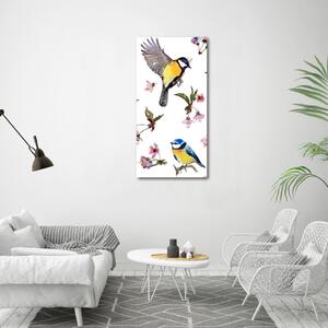 Vertikální Foto obraz fotografie na skle Ptáci a květiny osv-98117635