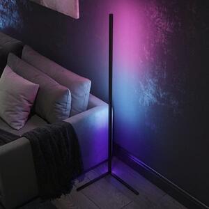 Černá stmívatelná LED stojací lampa na dálkové ovládání (výška 150 cm) – Squid Lighting
