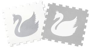Vylen Pěnové podlahové puzzle Minideckfloor Labuť Bílý se světle šedou labutí 340 x 340 mm