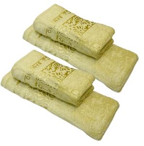 Sada 4 kusů zlaté bambusové osušky a ručníků TiaHome