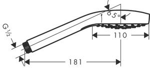 Hansgrohe Ruční sprcha e 11 cm, 1 jet, bílá chrom 26814400
