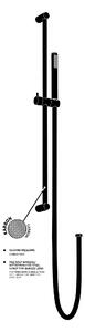 Deante Karbo, sprchový sloup s 1-funkční ruční hlavicí a sprchovou hadicí 150cm, černá, NCC_B51K
